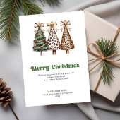Chic leopard print Christmas tree greeting card シーズンカード