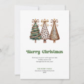 Chic leopard print Christmas tree greeting card シーズンカード (正面)
