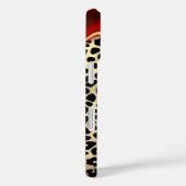 chic leopard print red dripping monogram Case-Mate iPhoneケース (裏面 / 右)