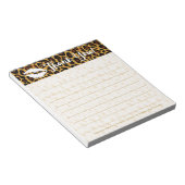 Chic Leopard Print with Lips Thank You Notepad ノートパッド (アングル)