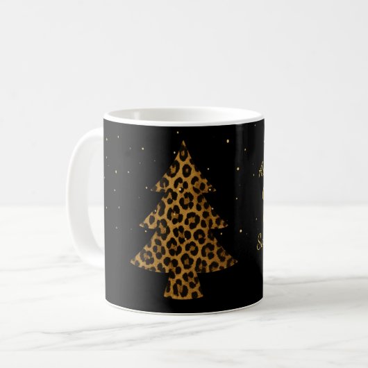 Chic Leopard Tree Holiday Mug コーヒーマグカップ (正面左)