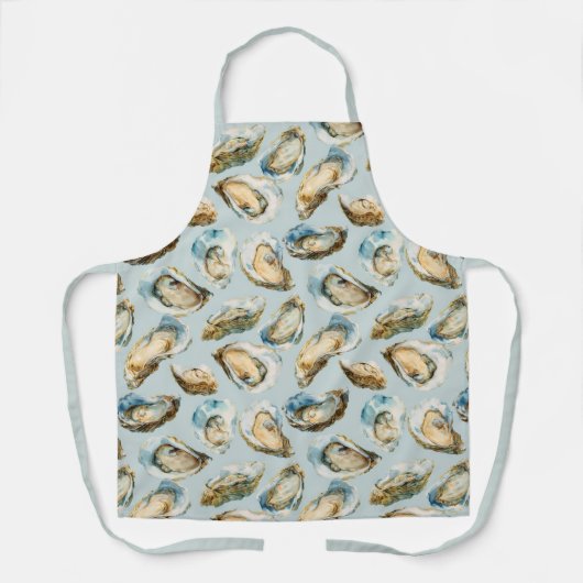 Chic light blue oysters pattern エプロン (正面)