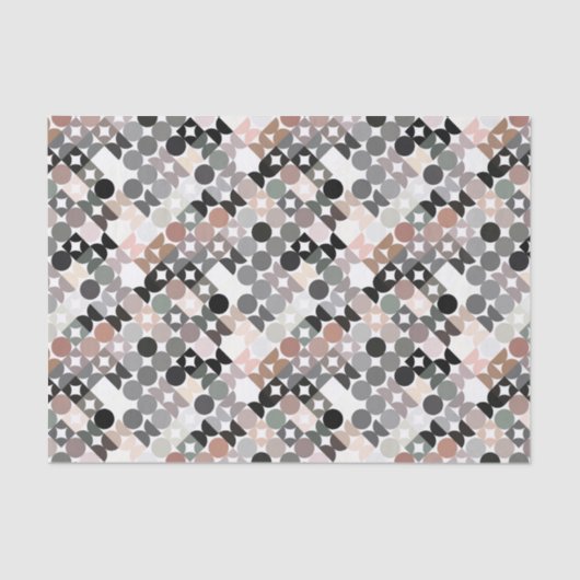 Chic Light Mauve Taupe Beige Gray Circles Pattern 薄葉紙 (正面)