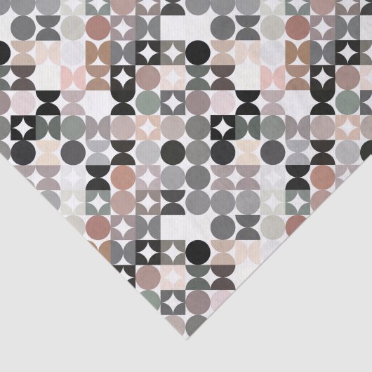 Chic Light Mauve Taupe Beige Gray Circles Pattern 薄葉紙 (詳細)