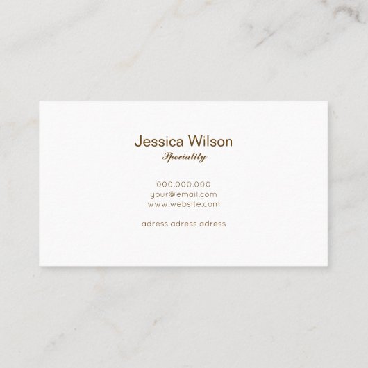 Chic light orange pastel gold frame business card 名刺 (裏面)
