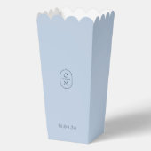 Chic Light Pastel Biue Monogram Popcorn Favor Box フェイバーボックス (裏面)