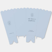 Chic Light Pastel Biue Monogram Popcorn Favor Box フェイバーボックス (見開き)