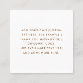 Chic light pink custom logo thank you card スクエア名刺 (裏面)