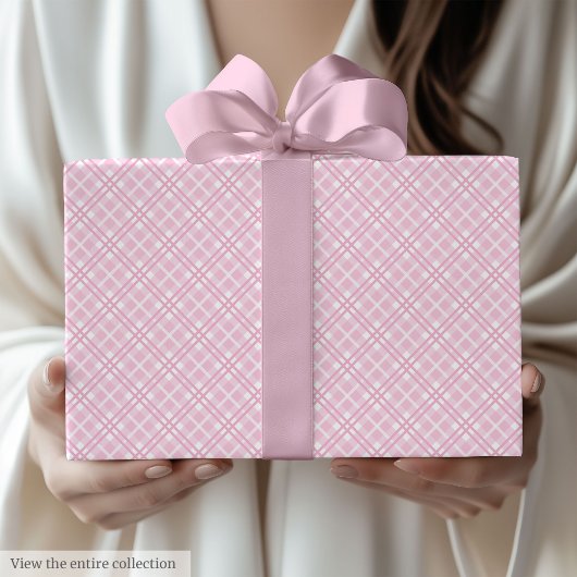 Chic Light Pink & White 60th Birthday Wrapping ラッピングペーパー