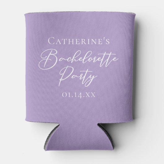 Chic Lilac Purple Bachelorette Party Personalized 缶クーラー (正面)