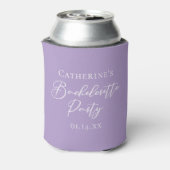 Chic Lilac Purple Bachelorette Party Personalized 缶クーラー (缶裏面)