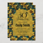 Chic Lilies Aesthetic First Birthday 招待状 (正面/裏面)