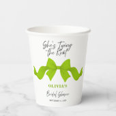 Chic Lime Green She's Tying the Knot Bridal Shower 紙コップ (裏面)