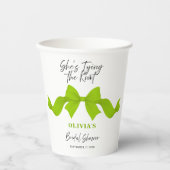 Chic Lime Green She's Tying the Knot Bridal Shower 紙コップ (正面)