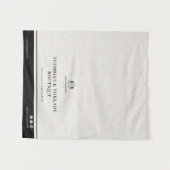 Chic Linen Black Business Logo Event Display Table タペストリー (正面(横))