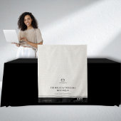 Chic Linen Black Business Logo Event Display Table タペストリー