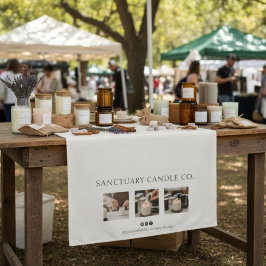 Chic Linen Photo Business Name Table Runner タペストリー
