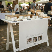 Chic Linen Photo Business Name Table Runner タペストリー