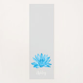 chic lotus baby blue personalized script ヨガマット (正面)