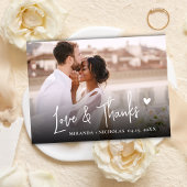 Chic Love and Thanks Script 2 Photo Script Wedding サンキューカード