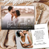 Chic Love and Thanks Script 2 Photo Script Wedding サンキューカード