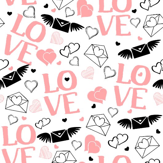 Chic Love Lettering Hand Drawn Heart Tie ネクタイ