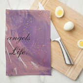 Chic love pink violet angel キッチンタオル (四つ折り)