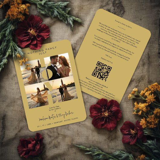 Chic Love Quote Elegant Modern 4 -Photo Wedding セーブザデート