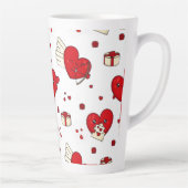 Chic Love-Themed Valentine’s Day Gift Red Heart カフェラテマグ (右)