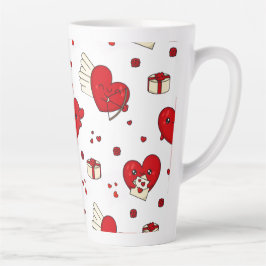 Chic Love-Themed Valentine’s Day Gift Red Heart カフェラテマグ
