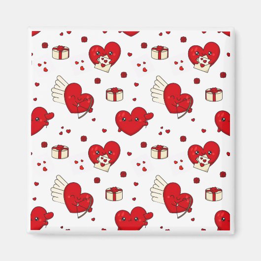 Chic Love-Themed Valentine’s Day Gift Red Heart マグネット (正面)
