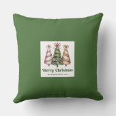 Chic Lovely Christmas Trees Minimalist Name Custom クッション (裏面)