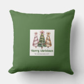 Chic Lovely Christmas Trees Minimalist Name Custom クッション (正面)