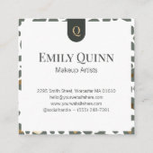 Chic Luxury Monogram Leopard Cheetah Print Beauty  スクエア名刺 (裏面)