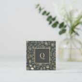 Chic Luxury Monogram Leopard Cheetah Print Beauty  スクエア名刺 (スタンド正面)