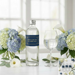 Chic Luxury Navy Gold 80th Birthday ペットボトルラベル