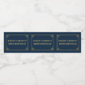Chic Luxury Navy Gold 80th Birthday ペットボトルラベル (シングルラベル)