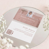 Chic Luxury Pink Script Interior Designer Photo QR 名刺