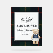chic Luxury Teddy Bear baby shower  アクリルサイン (正面)