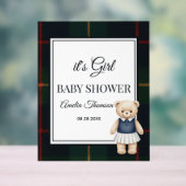 chic Luxury Teddy Bear baby shower  アクリルサイン (ニュートラル)