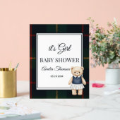 chic Luxury Teddy Bear baby shower  アクリルサイン (ウェディング)