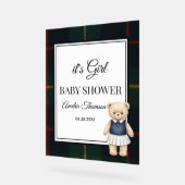 chic Luxury Teddy Bear baby shower  アクリルサイン (傾斜)