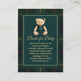 Chic Luxury Teddy Bear Baby Shower  エンクロージャーカード