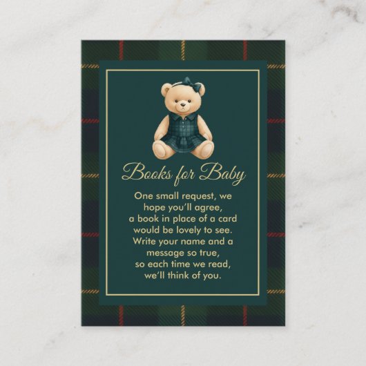 Chic Luxury Teddy Bear Baby Shower  エンクロージャーカード (正面)