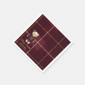 Chic Luxury Teddy Bear baby shower スタンダードカクテルナプキン (角)