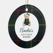 Chic Luxury Teddy Bear Baby Shower  セラミックオーナメント (左)