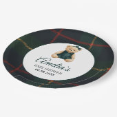 Chic Luxury Teddy Bear Baby Shower  ペーパープレート (アングル)