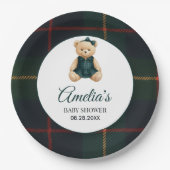 Chic Luxury Teddy Bear Baby Shower  ペーパープレート (正面)