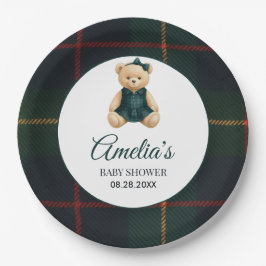 Chic Luxury Teddy Bear Baby Shower  ペーパープレート