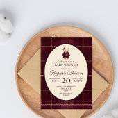 Chic Luxury Teddy Bear Baby Shower 招待状